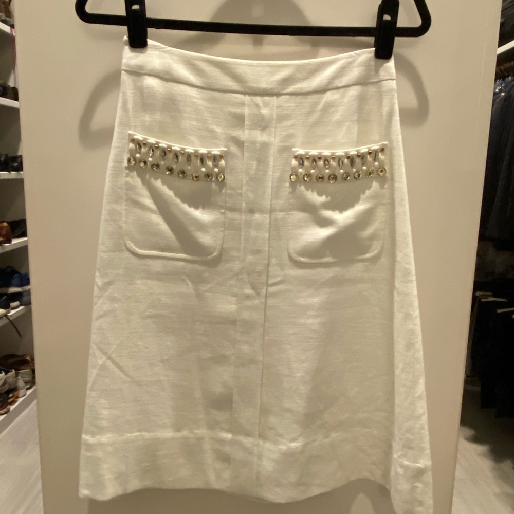 Kate spade white linen skirt